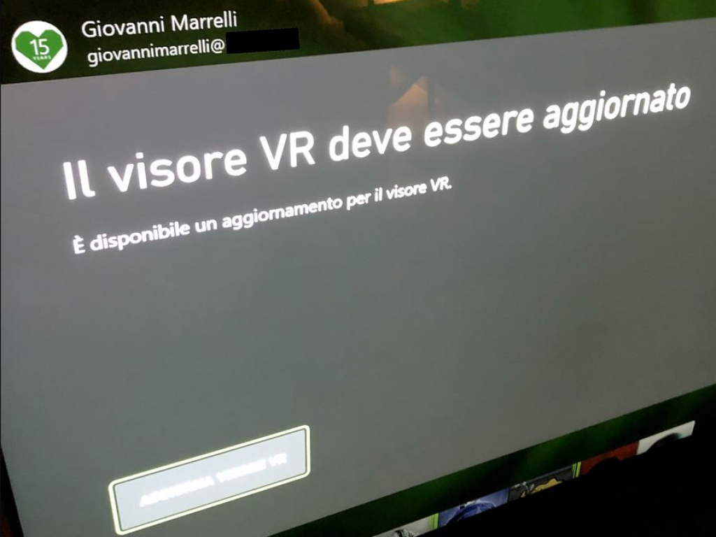 An update for the VR headset is available