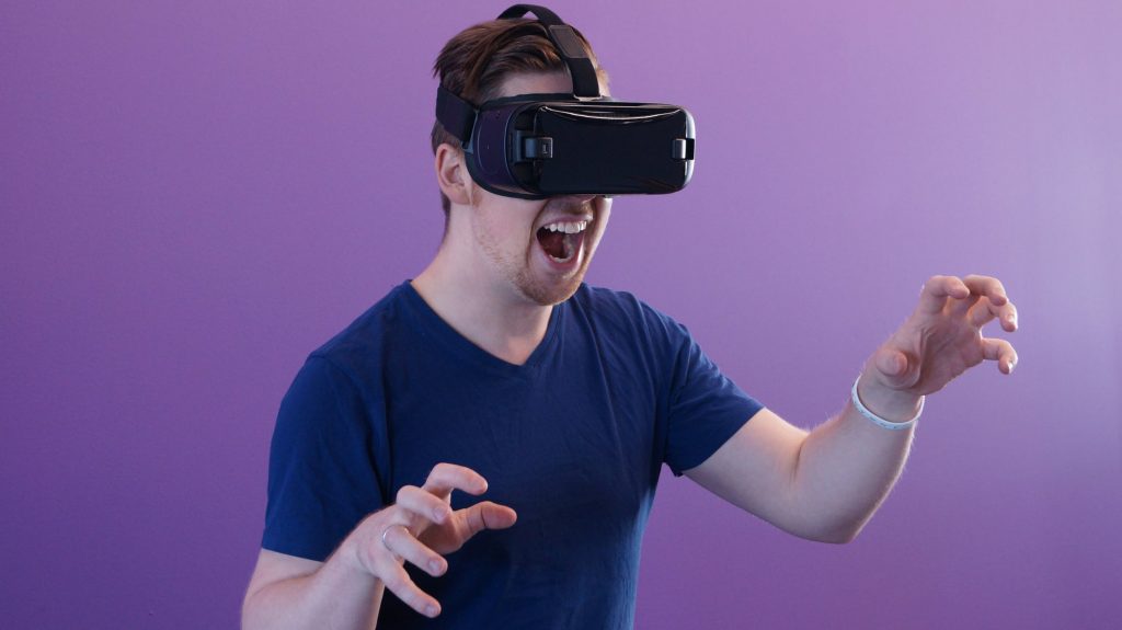 person wearing a VR headset